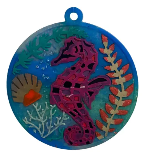 Ocean Series Resin Tree Ornament - Seahorse