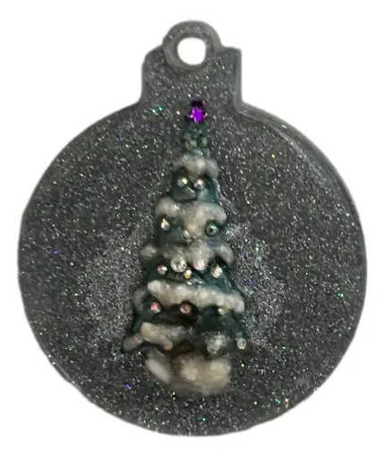 [20232] High Sparkle Round Resin Tree Ornament