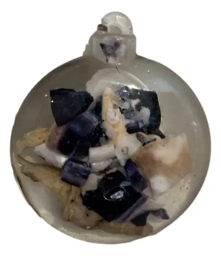 [20236] Round Shell-filled Tree Ornament 