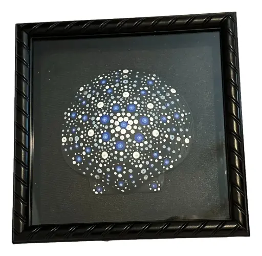 [71305] Hand Painted Scallop Shell Framed 