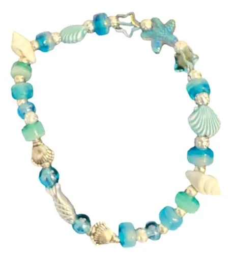 [JD170] Blue Ocean-themed Beaded Ankle Bracelet  
