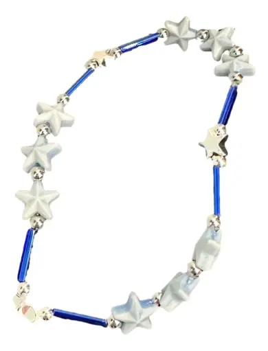 [JD173] Blue Star Beaded Ankle Bracelet
