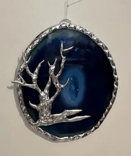 [1913034] Silver Solder Framed Blue Geode