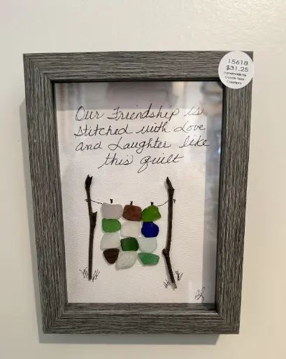 [15618] Seaglass Hanging Quilt Framed Picture