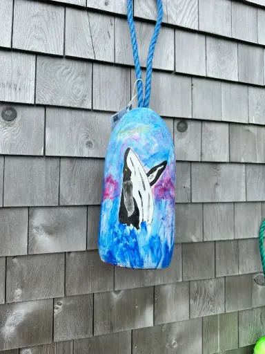 [8874] Hand-painted Breaching Whale Buoy 