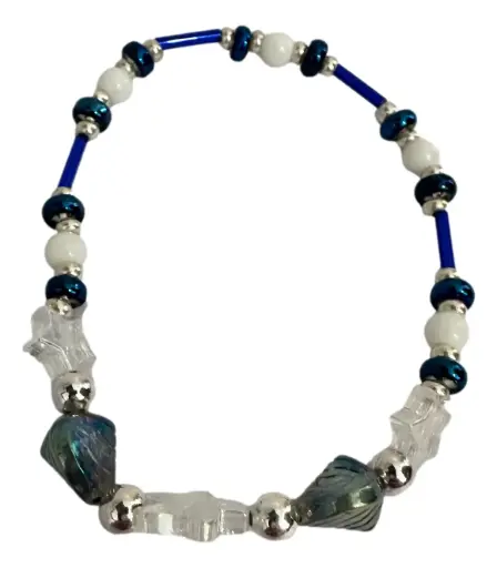 [JD181] Blue Star & Beaded Ankle Bracelet 